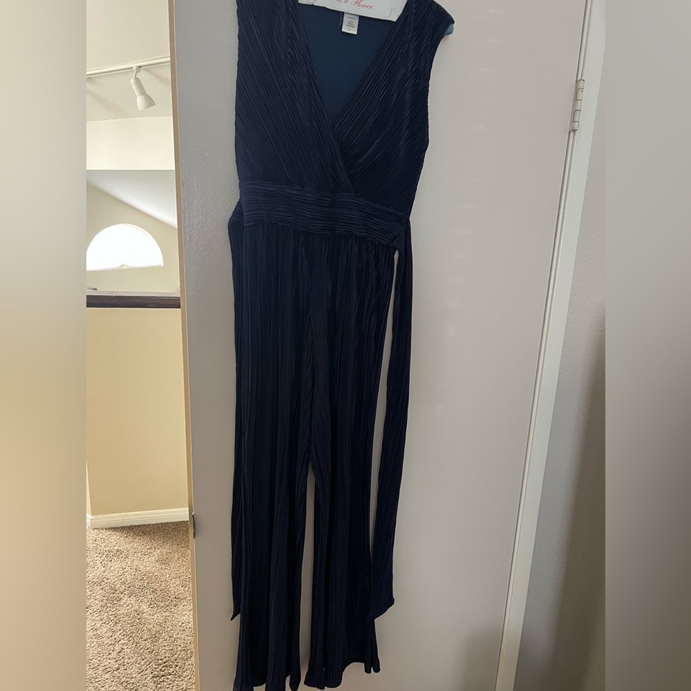 Navy formal romper.